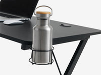 Escritorio gaming HALSTED 60x120 portabebidas+soporte negro