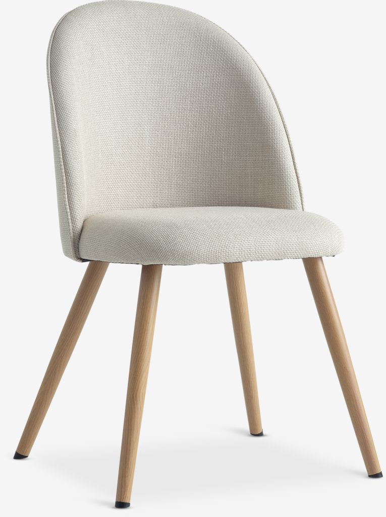 Silla de comedor THORUP tela beis/color roble natural