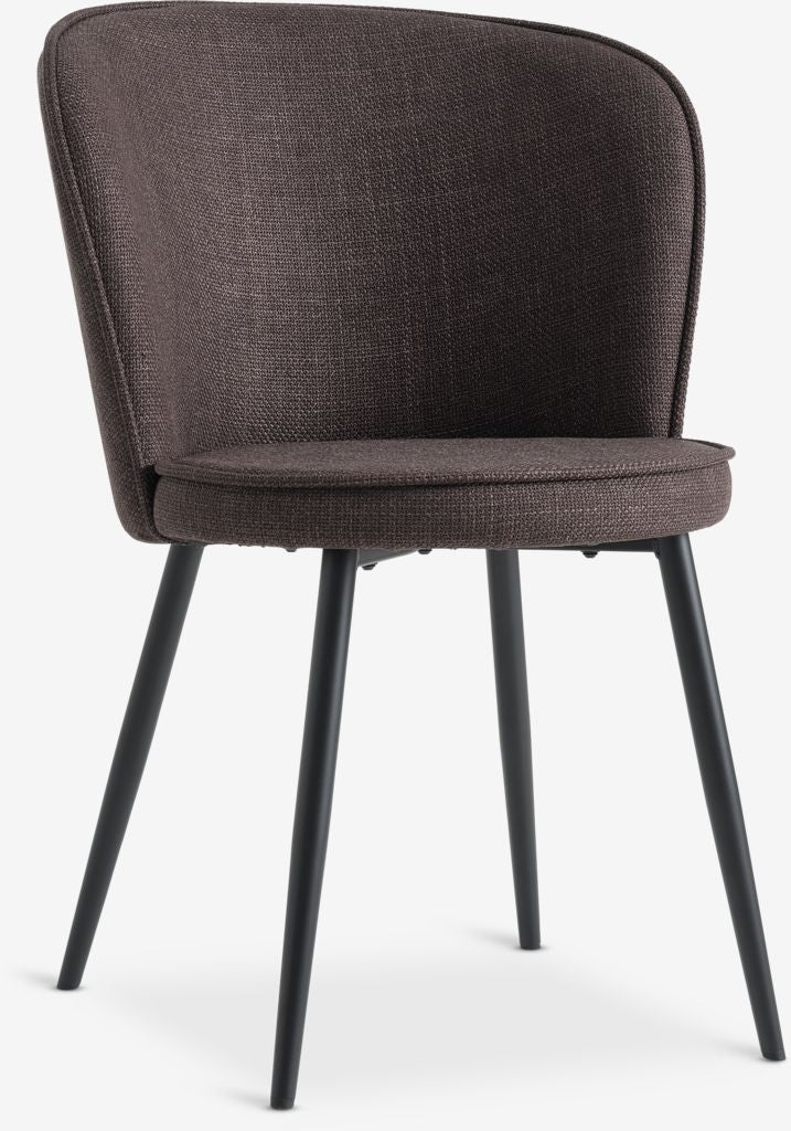 Silla de comedor RISSKOV tela marrón oscuro/negro