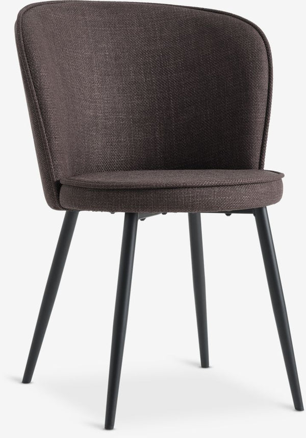 Silla de comedor RISSKOV tela marrón oscuro/negro