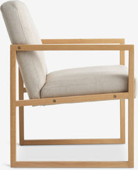Sillón KALUNDBORG tela arena/roble natural