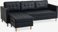 Sofá FALSLEV chaise longue polipiel negro