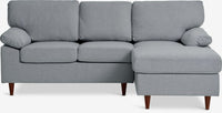 Sofá chaise longue GEDVED derecha tela gris claro