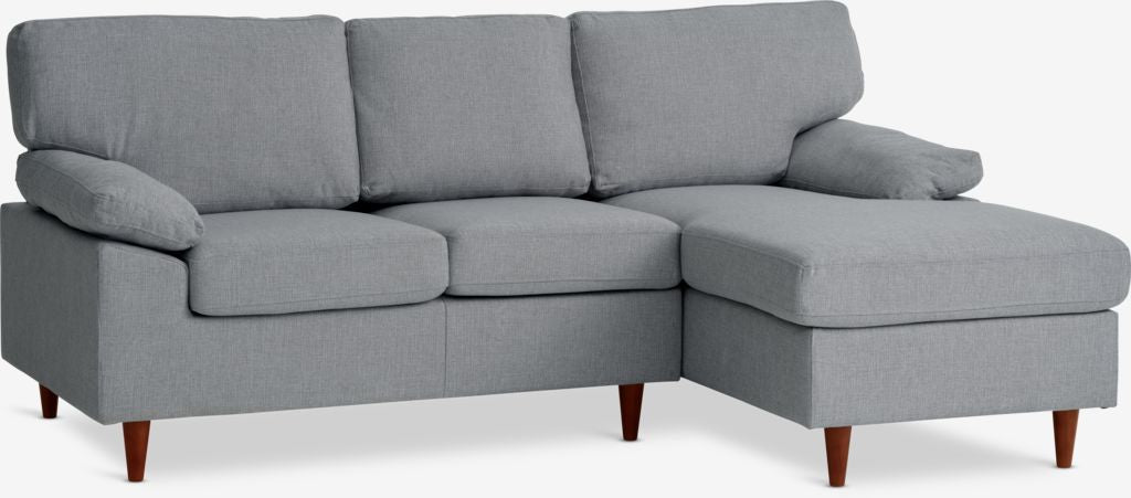 Sofá chaise longue GEDVED derecha tela gris claro