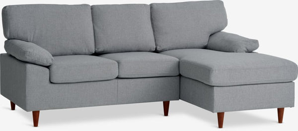 Sofá chaise longue GEDVED derecha tela gris claro
