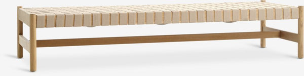Diván cama VADEHAVET 189x67 tela natural/roble