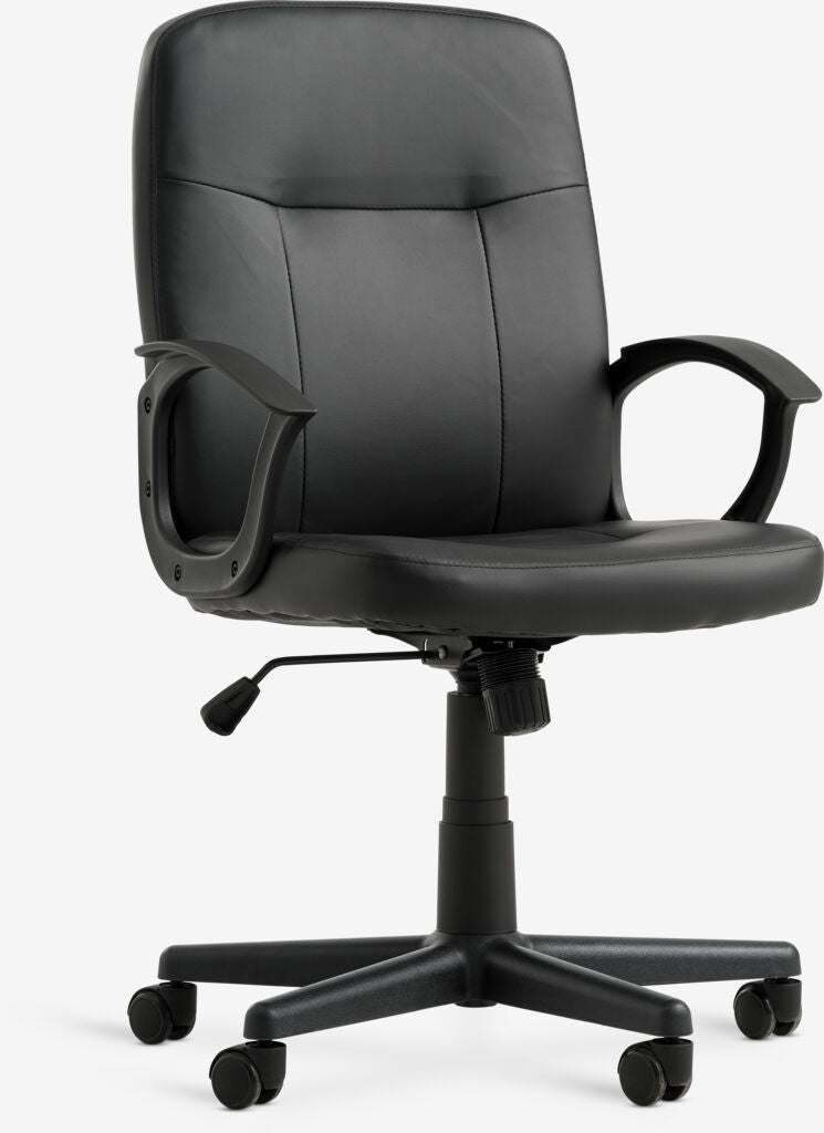 Silla de oficina NIMTOFTE polipiel negro/negro