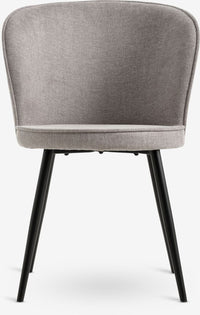 Silla de comedor RISSKOV tela gris claro/negro