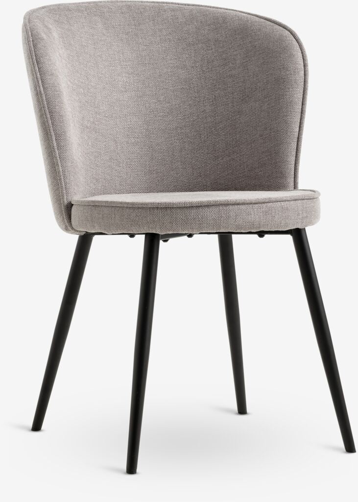 Silla de comedor RISSKOV tela gris claro/negro