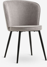 Silla de comedor RISSKOV tela gris claro/negro