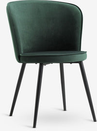 Silla de comedor RISSKOV terciopelo verde oscuro/negro