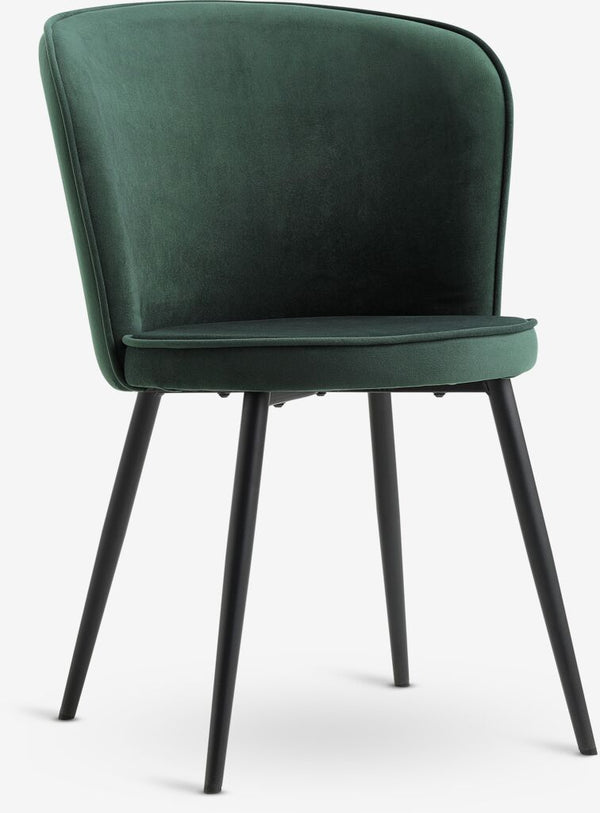 Silla de comedor RISSKOV terciopelo verde oscuro/negro