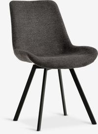 Silla de comedor HYGUM giratoria gris/negro