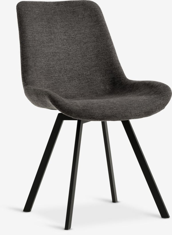 Silla de comedor HYGUM giratoria gris/negro