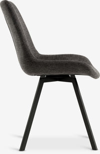 Silla de comedor HYGUM giratoria gris/negro