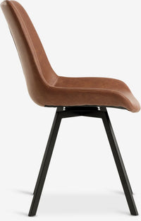 Silla de comedor HYGUM giratoria polipiel marrón/negro