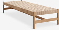 Diván cama VADEHAVET 189x67 tela natural/roble