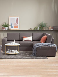 Sofá cama con chaise longue BEDSTED derecha gris
