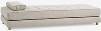 Diván cama VARMARK 190x76 con cojín tela beis/color roble