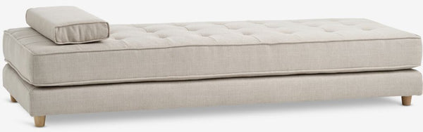 Diván cama VARMARK 190x76 con cojín tela beis/color roble