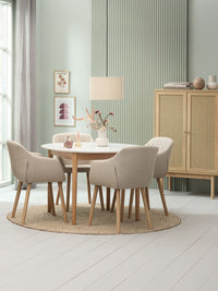 Mesa de comedor MARSTRAND Ø110/110x200 blanco/natural