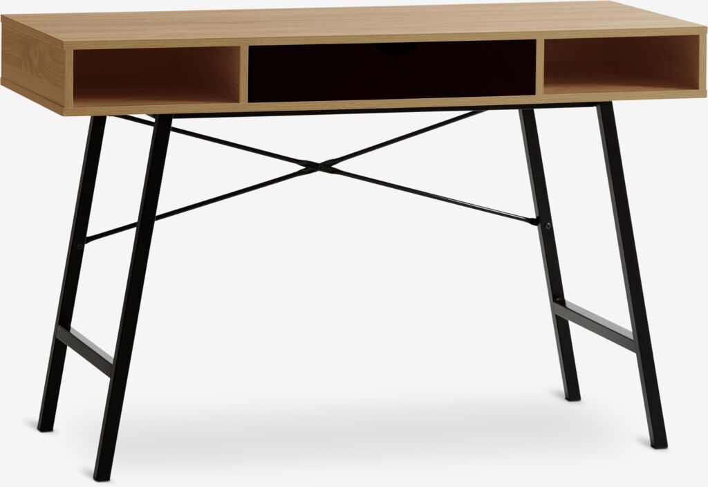 Escritorio ABBETVED 48x120 color roble natural/negro