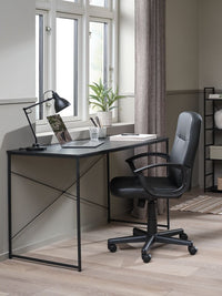Silla de oficina NIMTOFTE polipiel negro/negro