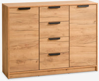 Aparador JENSLEV 2 puertas 4 cajones color roble salvaje