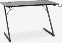 Escritorio gaming HALSTED 60x120 portabebidas+soporte negro