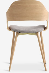 Silla de comedor HVIDOVRE roble claro/tela gris claro
